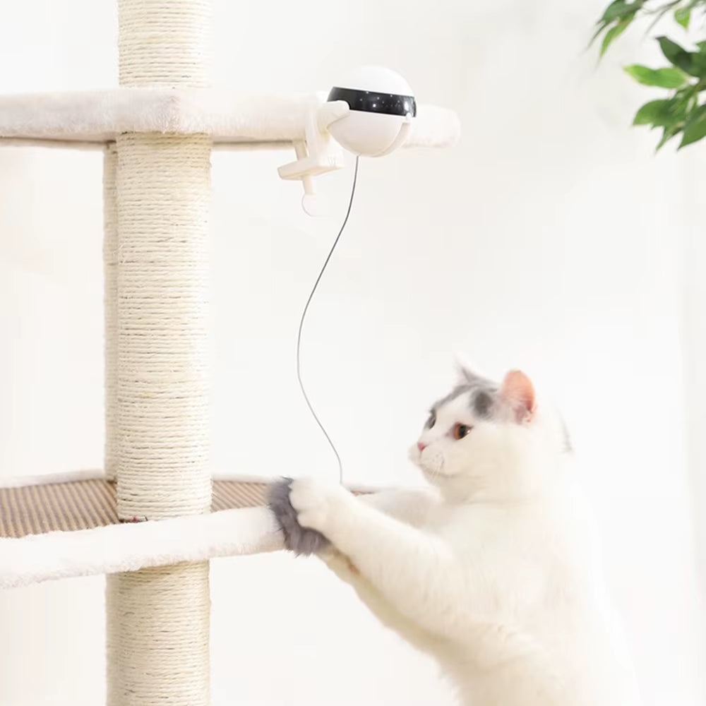 Funny Cat Toy Ball Automatic Teaser Stimulating Toys for Cats Interactive Electric Flutter Rotating Lifting Pet Drapak Dla Kota