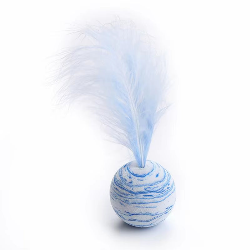 1Pc Funny Cat Toy Star Ball plus Feather EVA Material Light Foam Ball Throwing Toy Star Texture Ball Feather Toy for Dog Cat New